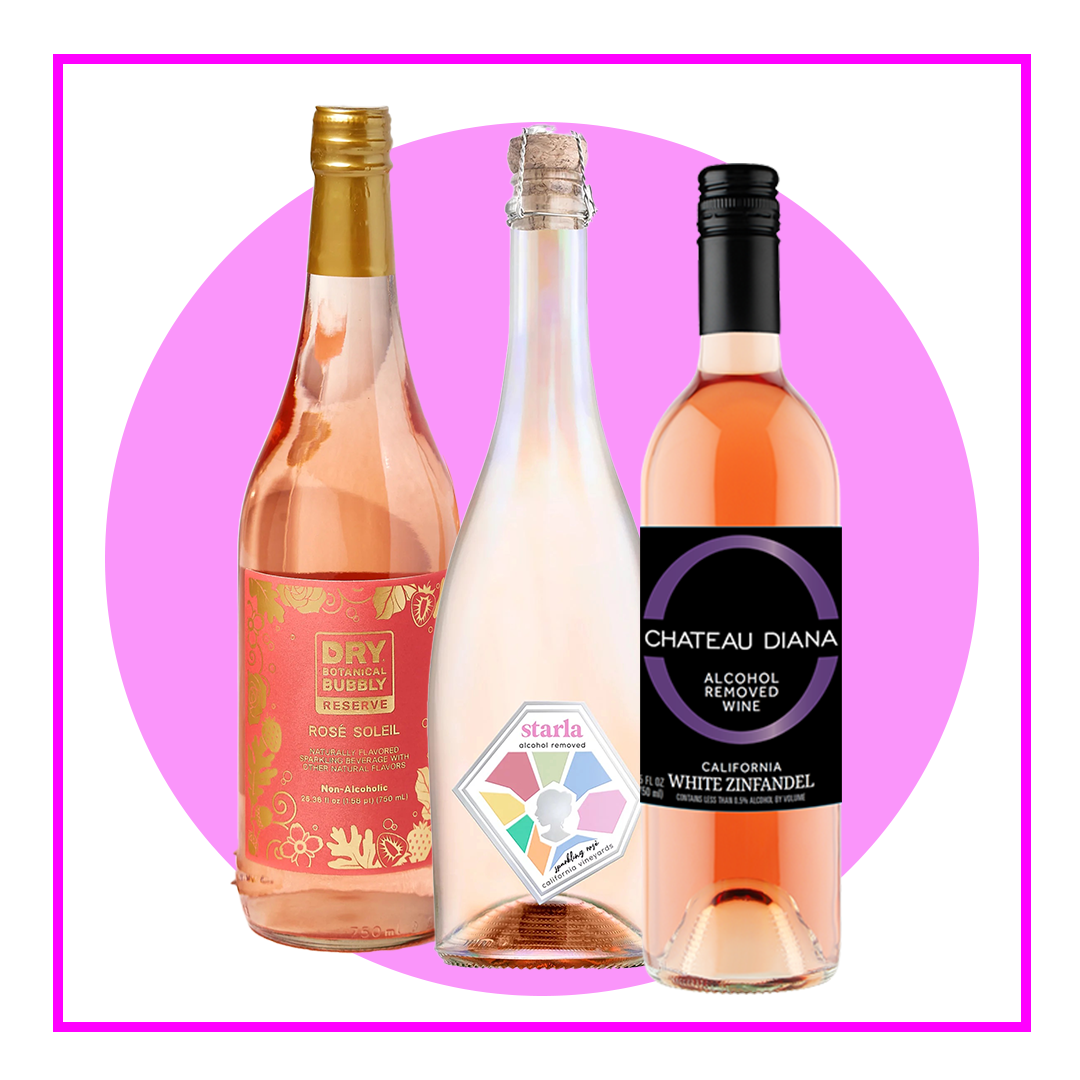 Caja de tres vinos rosados sin alcohol